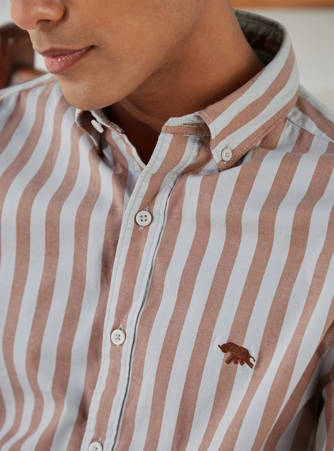 Coral Rift Stripe Shirt