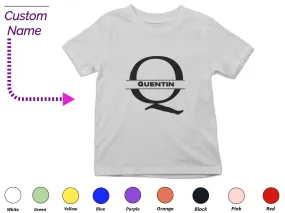 Custom Kids Tshirt Gift For Toddler Girls, Personalize Initials Q On Shirt Gift