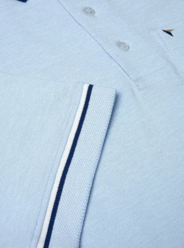 Daniel Grahame Short Sleeve 3 Button Polo Shirt - Light Blue