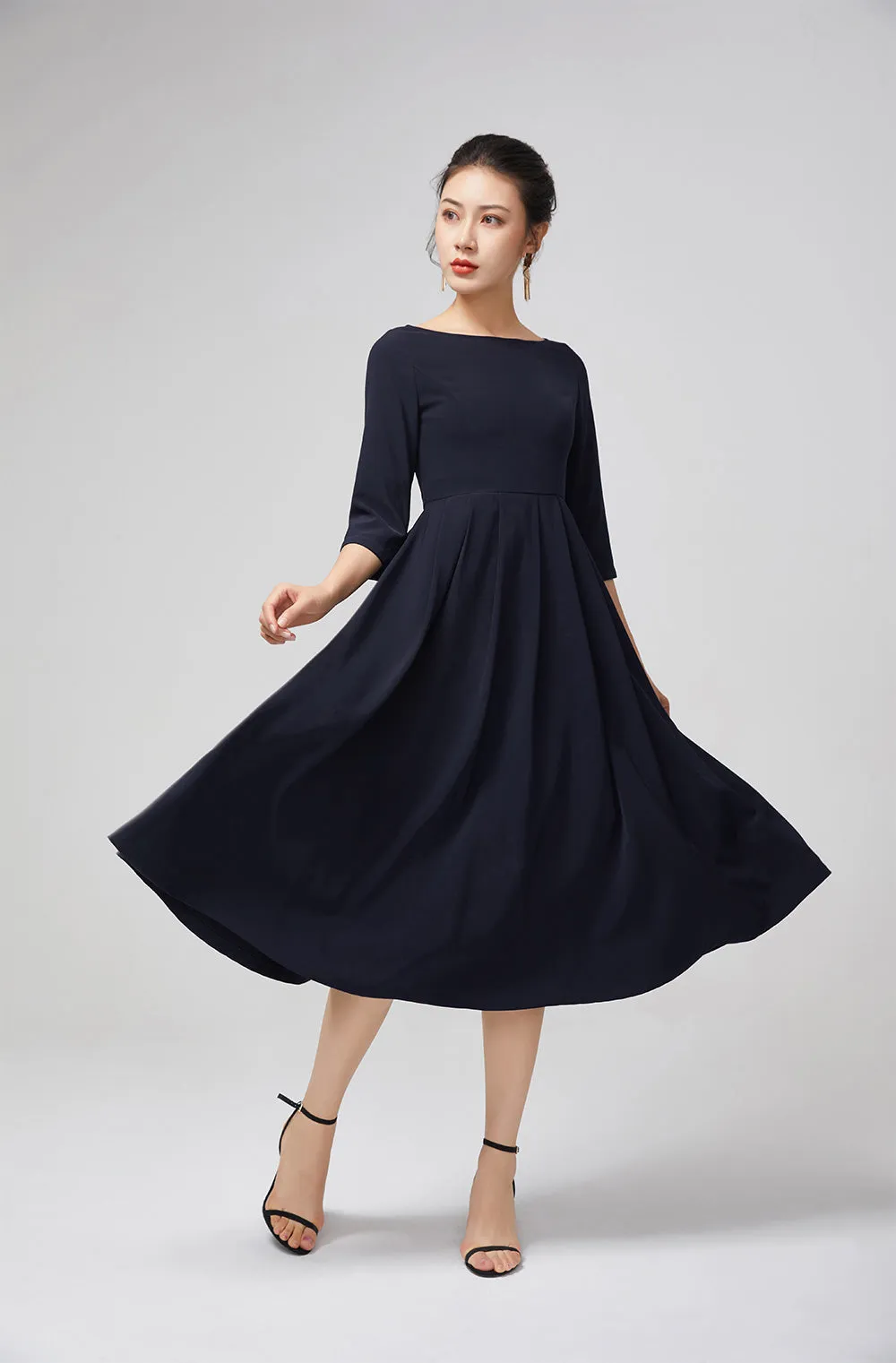 Dark blue dress summer dressgifts for girlfriend dress 2221