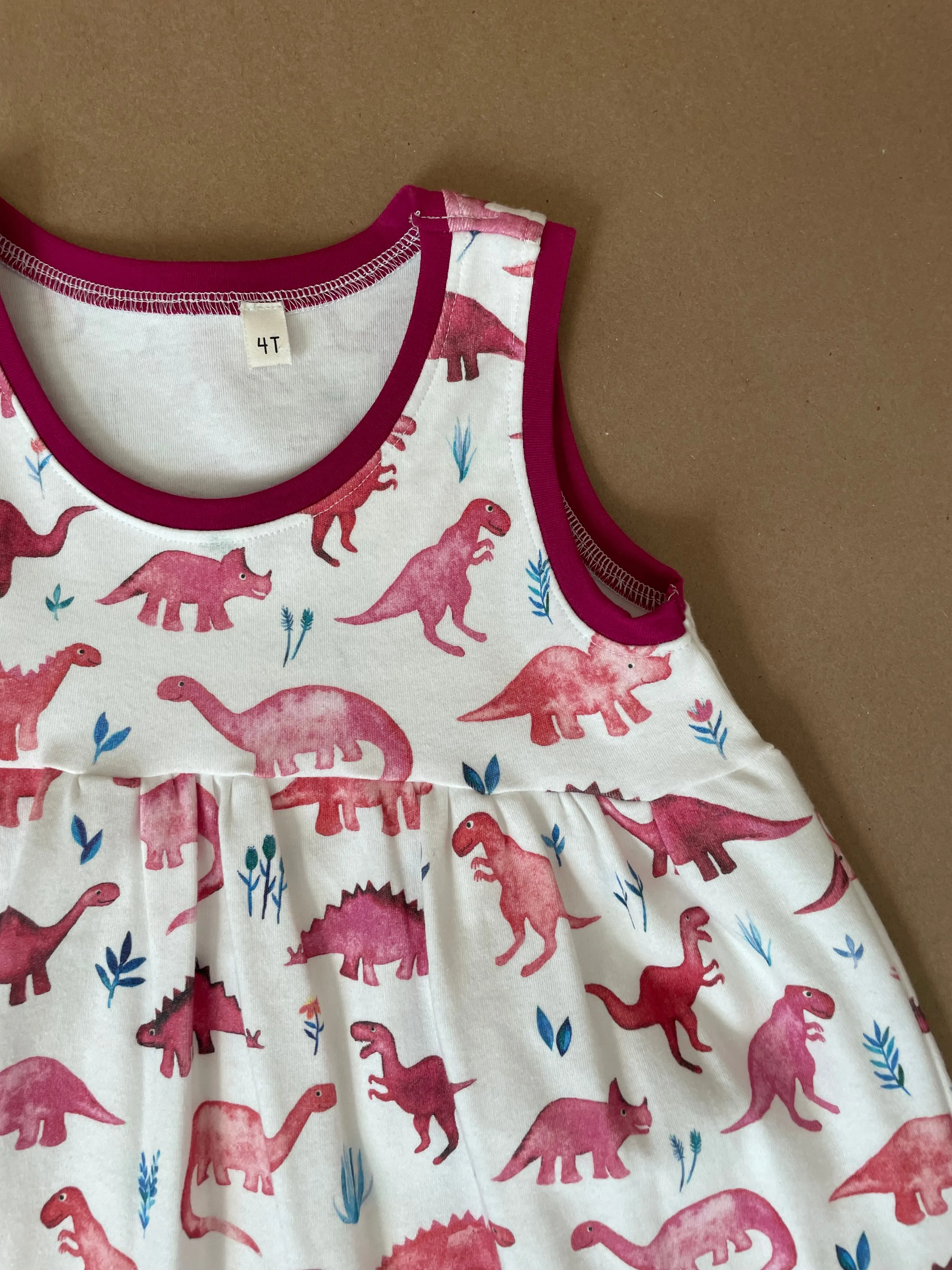 Dinosaur Sleveless Adeline Twirl Dress