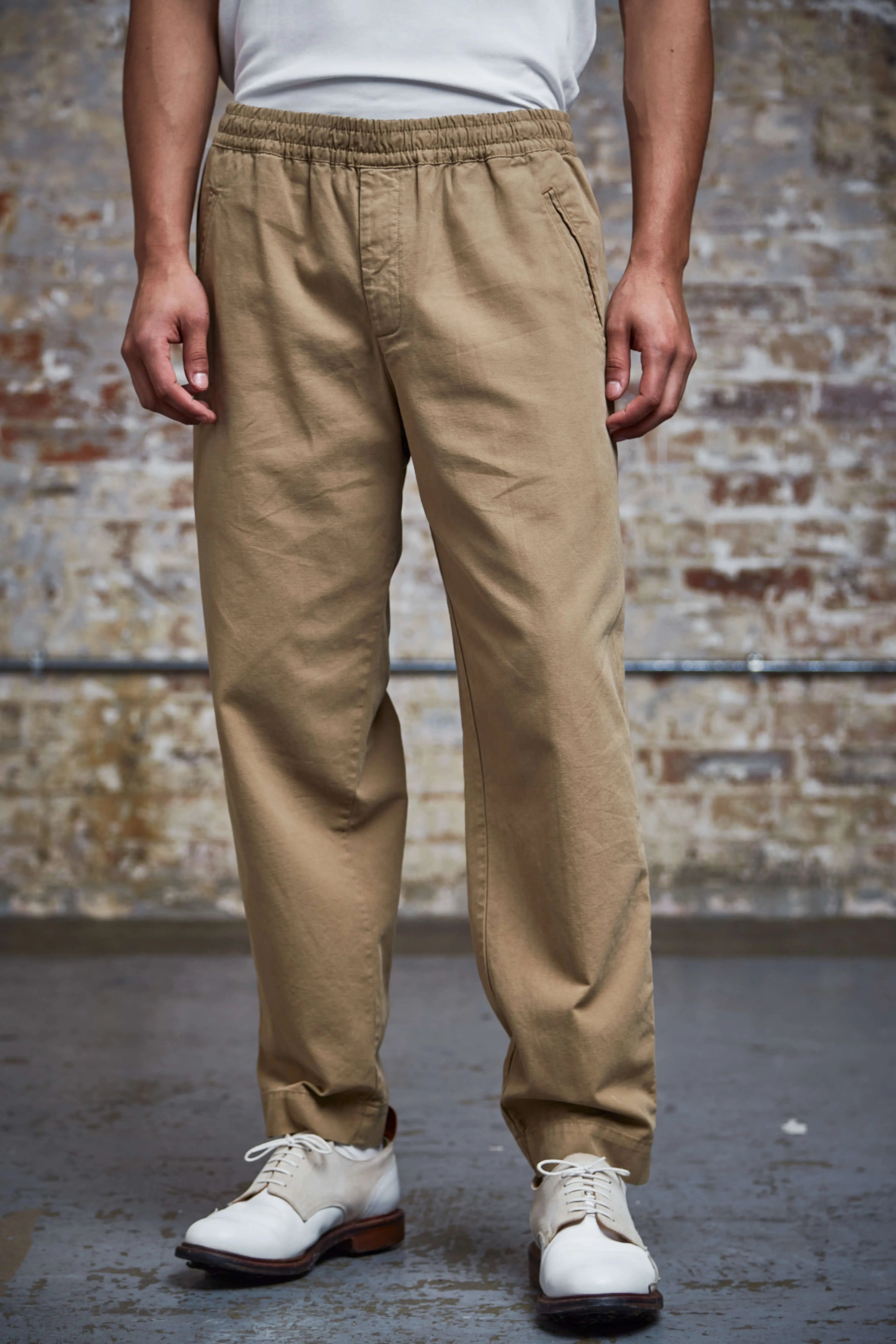 Drawcord Good Walk Chino - Brushed Cotton Tan