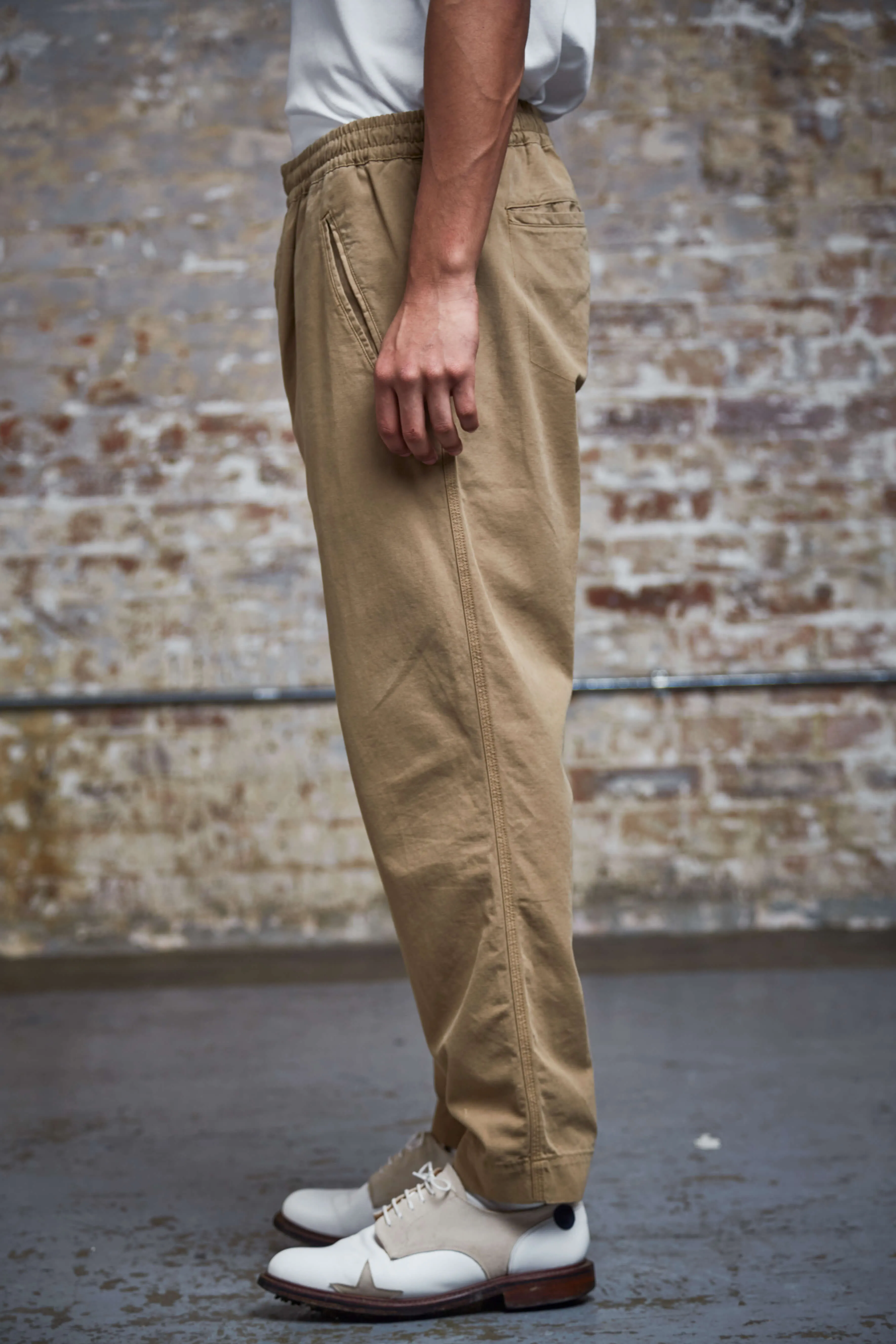 Drawcord Good Walk Chino - Brushed Cotton Tan