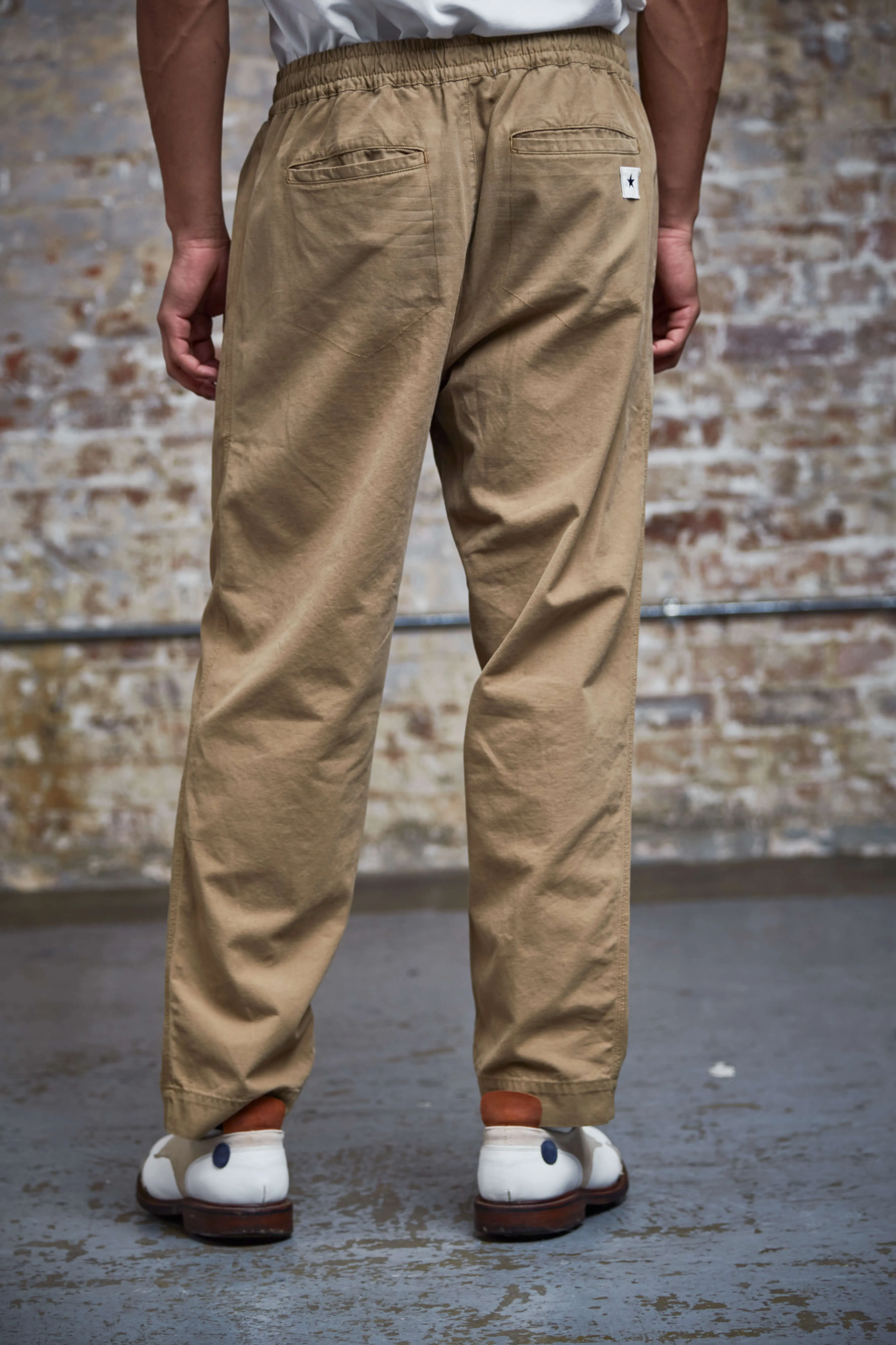 Drawcord Good Walk Chino - Brushed Cotton Tan