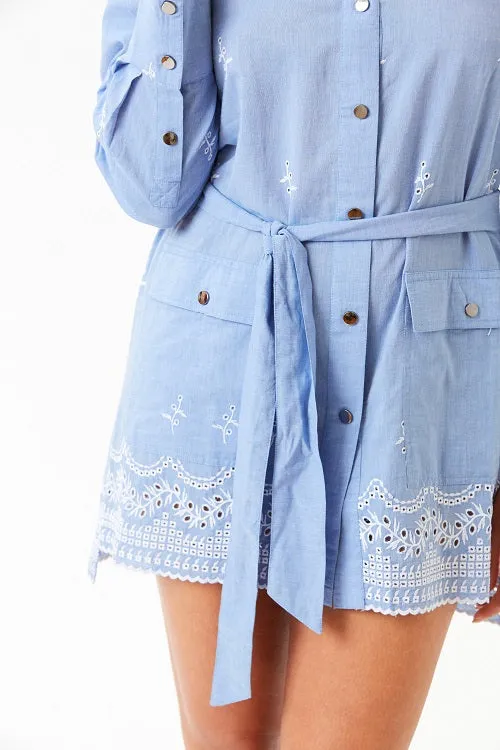 ELENA ANGLAISE EMB SHIRT DRESS