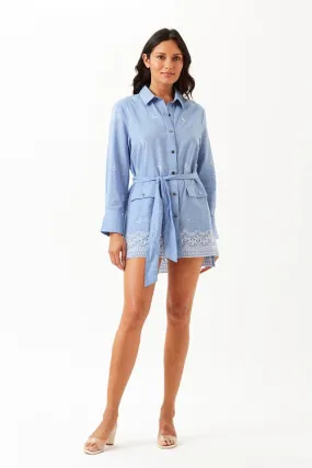 ELENA ANGLAISE EMB SHIRT DRESS