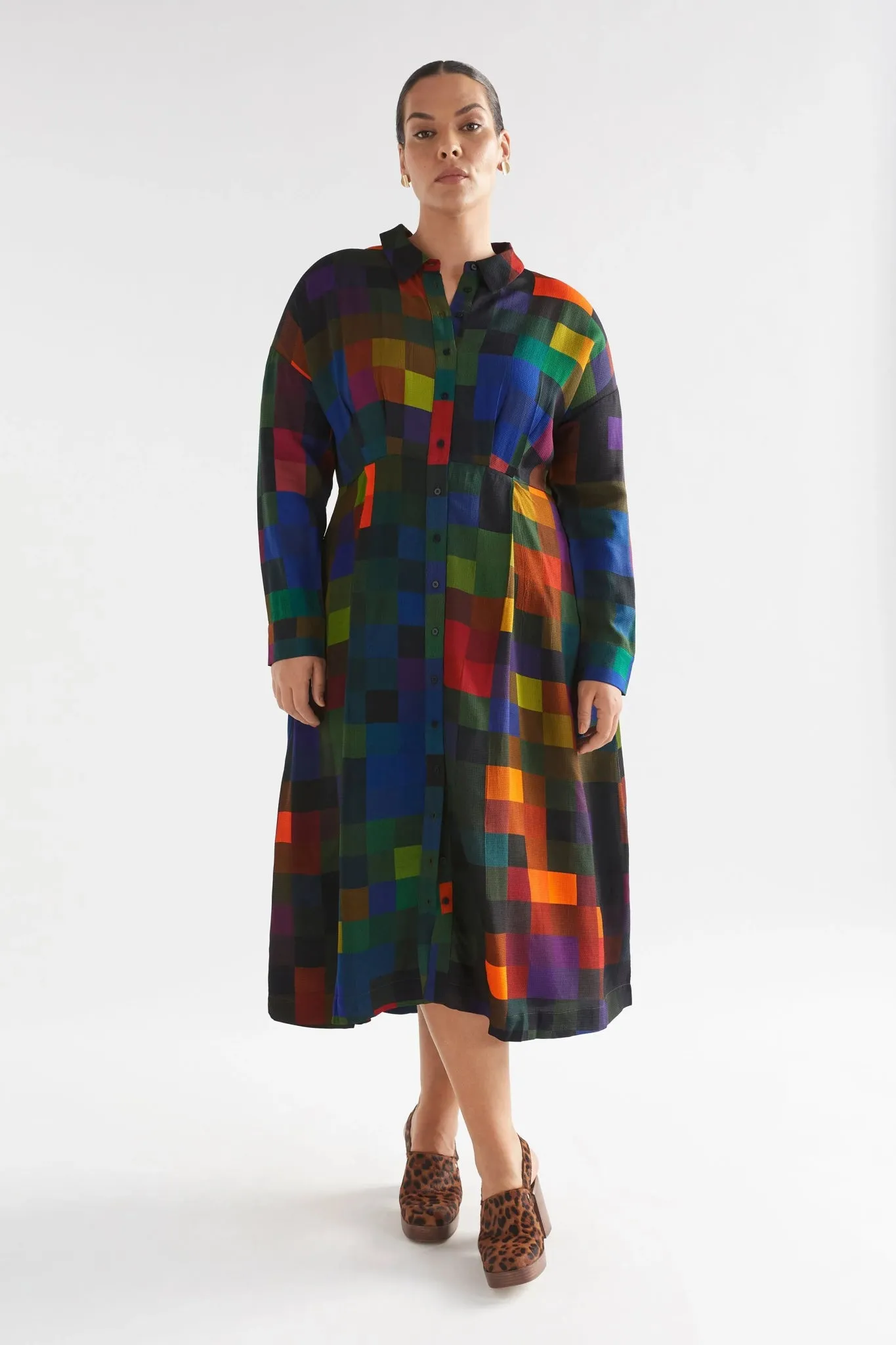 Emmi Box Print Shirt Dress
