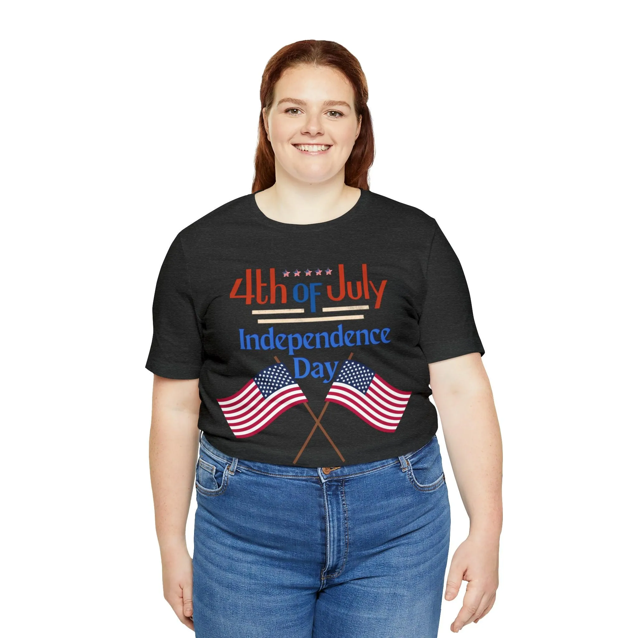 Express Your Patriotism with 4th of July Flag Shirt: Independence Day, Fireworks, Celebrating Freedom - Perfect for Women and Men