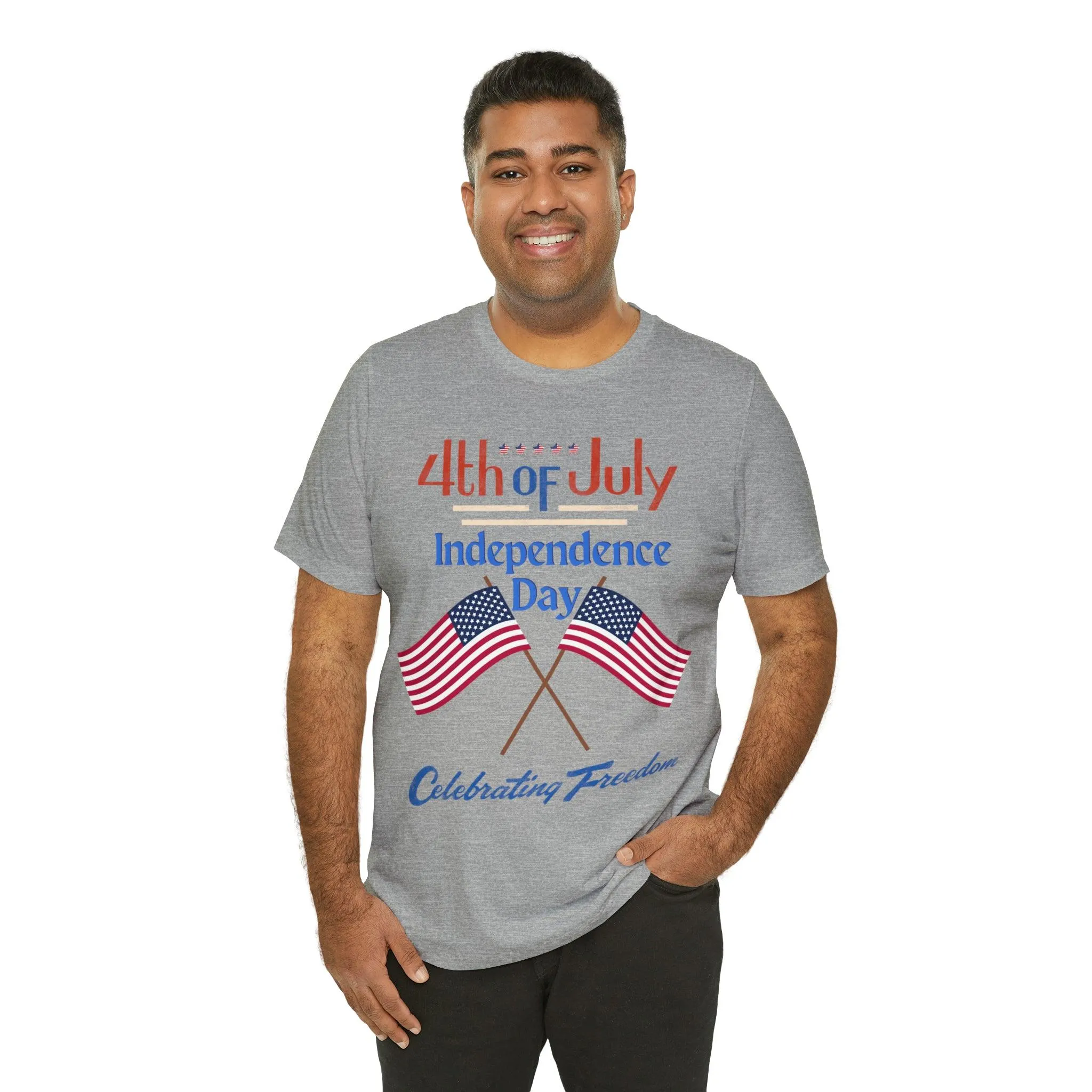 Express Your Patriotism with 4th of July Flag Shirt: Independence Day, Fireworks, Celebrating Freedom - Perfect for Women and Men