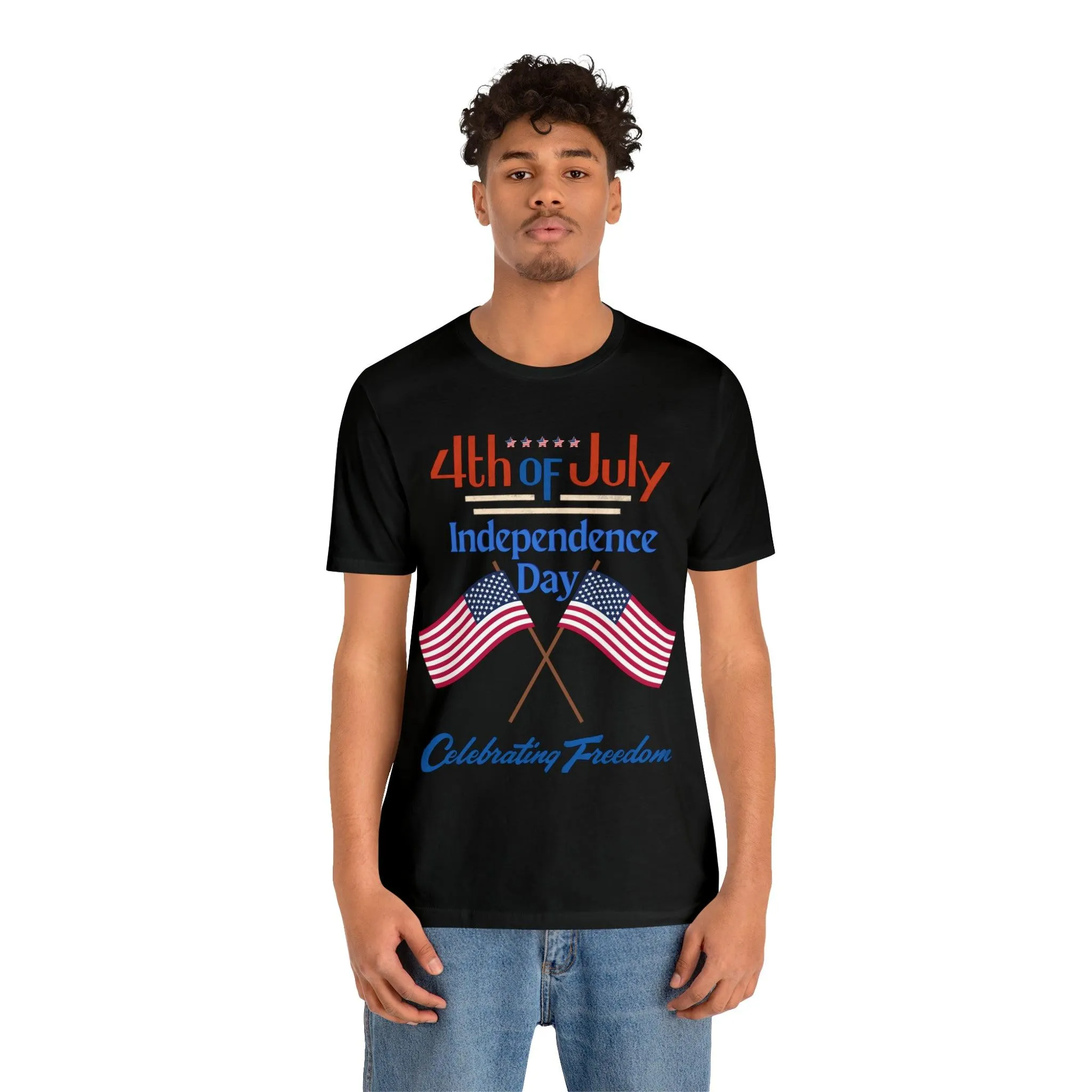 Express Your Patriotism with 4th of July Flag Shirt: Independence Day, Fireworks, Celebrating Freedom - Perfect for Women and Men