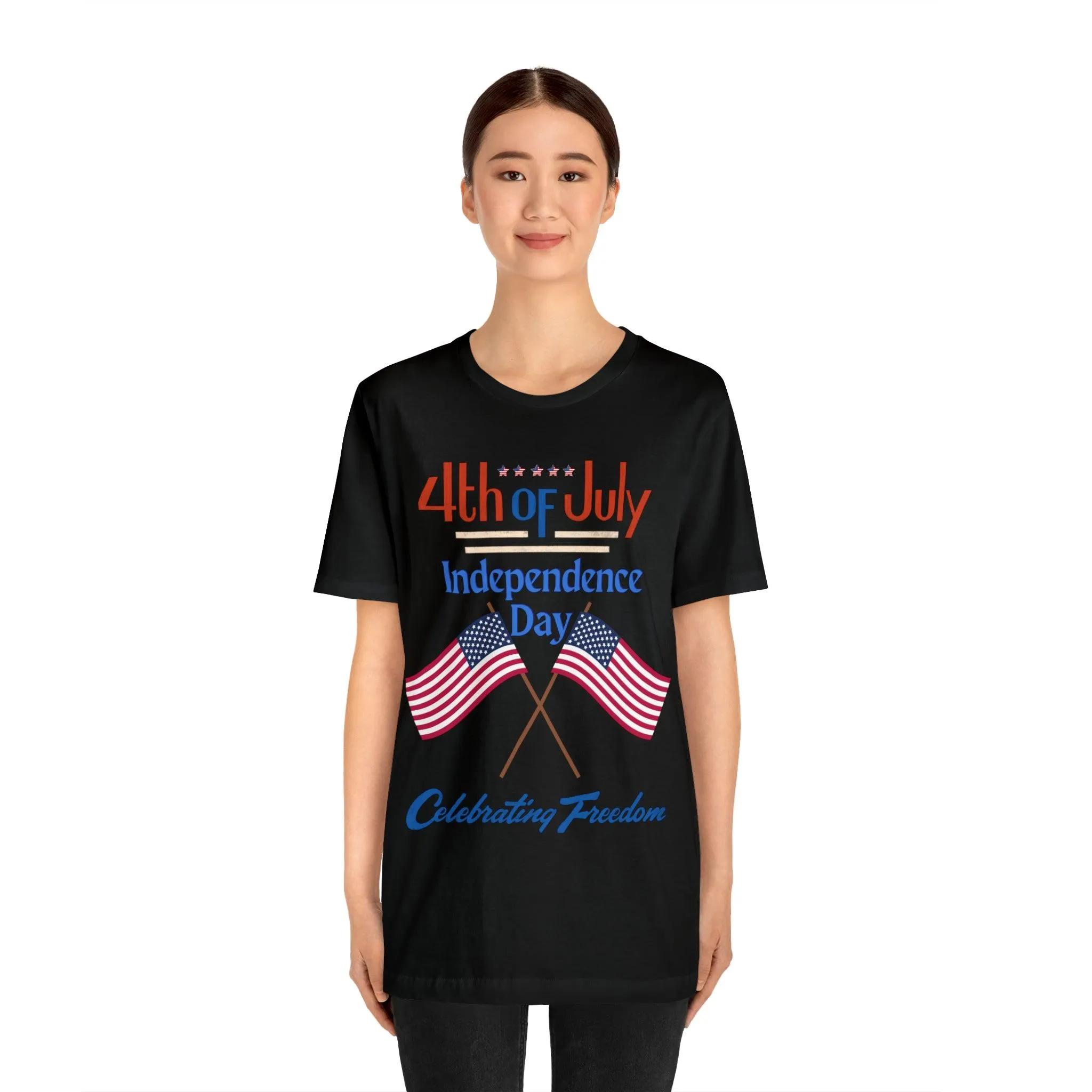 Express Your Patriotism with 4th of July Flag Shirt: Independence Day, Fireworks, Celebrating Freedom - Perfect for Women and Men