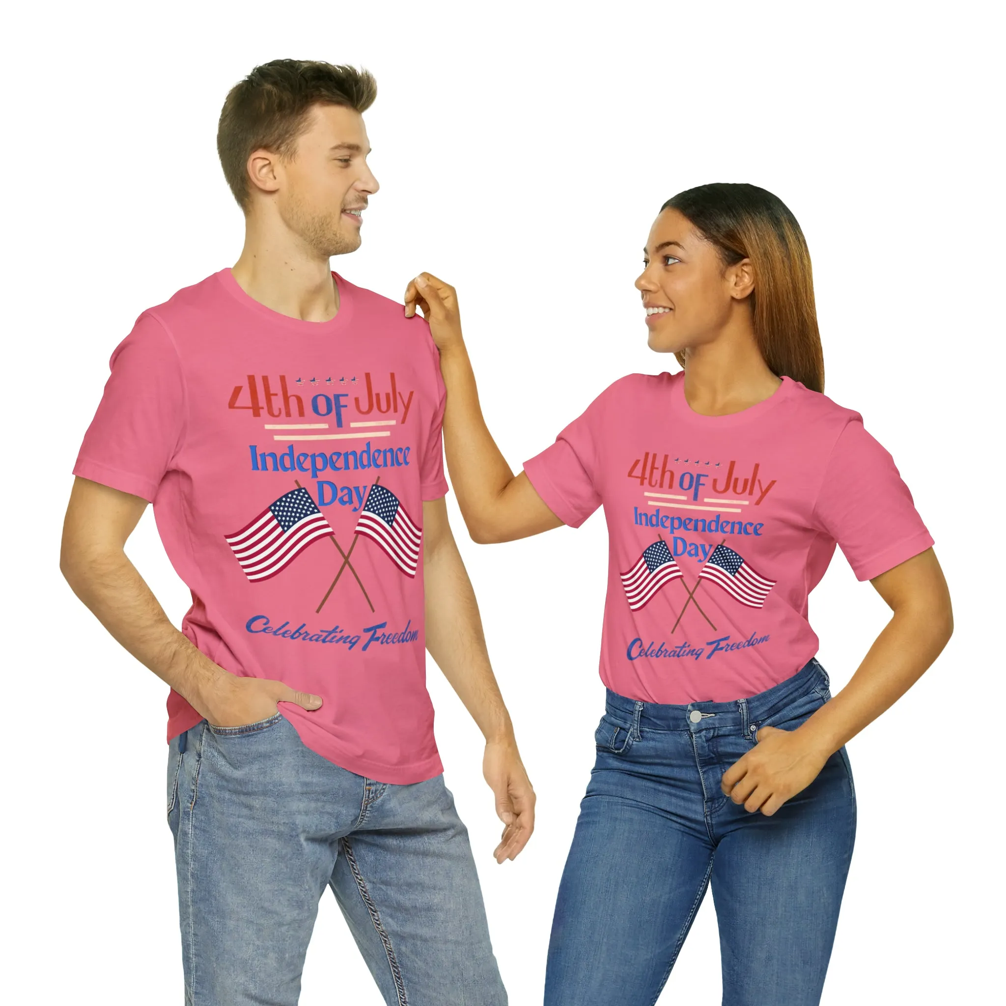 Express Your Patriotism with 4th of July Flag Shirt: Independence Day, Fireworks, Celebrating Freedom - Perfect for Women and Men