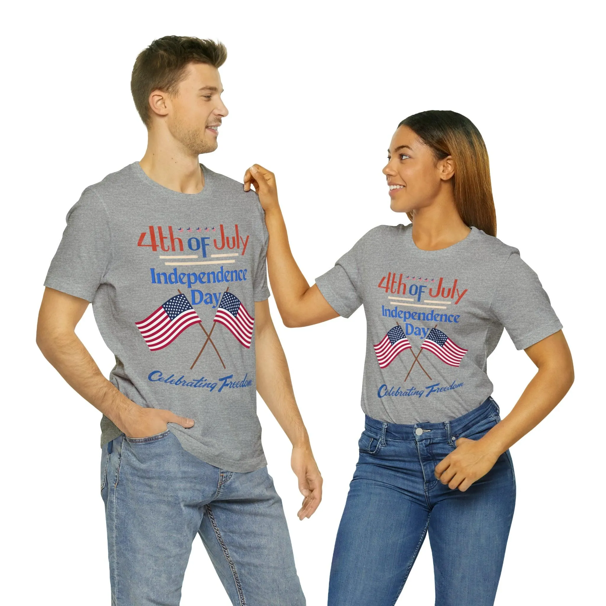 Express Your Patriotism with 4th of July Flag Shirt: Independence Day, Fireworks, Celebrating Freedom - Perfect for Women and Men
