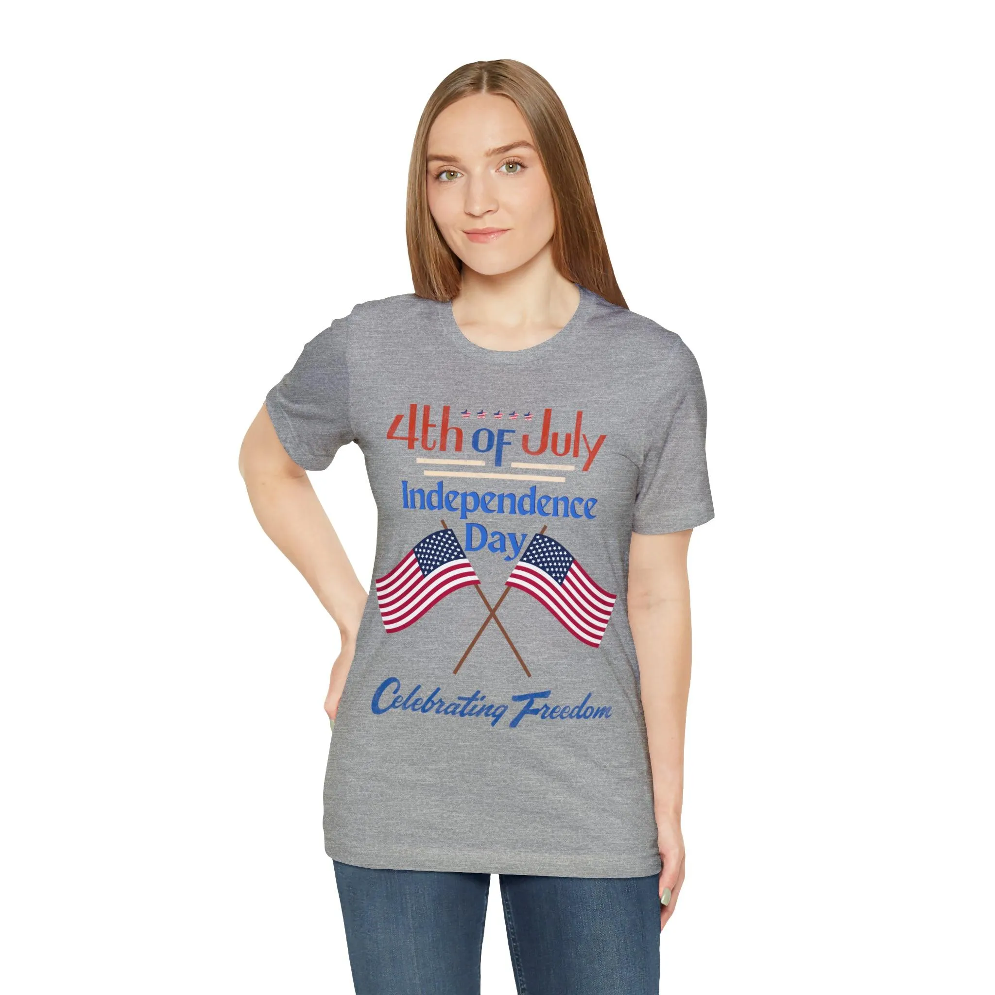 Express Your Patriotism with 4th of July Flag Shirt: Independence Day, Fireworks, Celebrating Freedom - Perfect for Women and Men