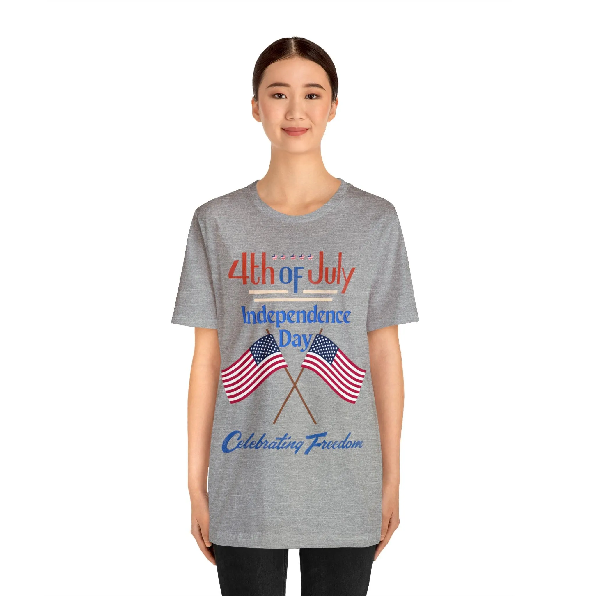 Express Your Patriotism with 4th of July Flag Shirt: Independence Day, Fireworks, Celebrating Freedom - Perfect for Women and Men