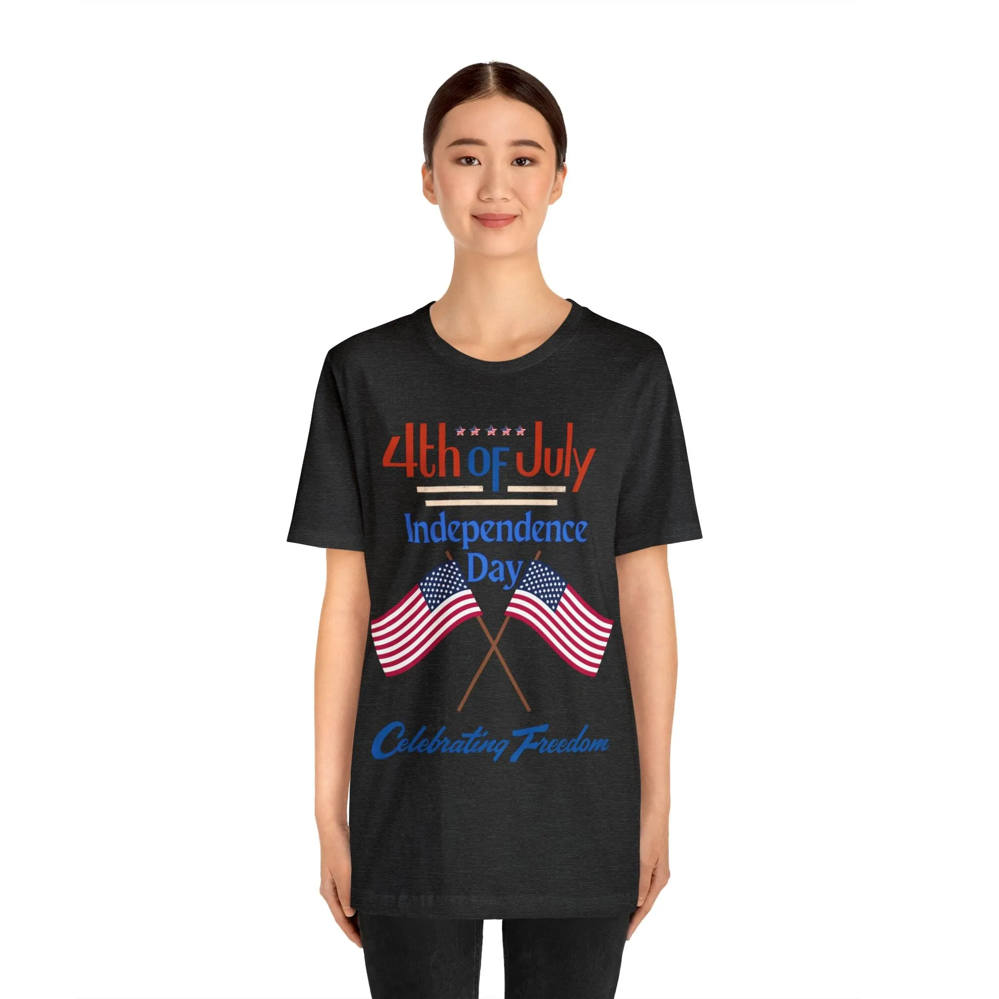 Express Your Patriotism with 4th of July Flag Shirt: Independence Day, Fireworks, Celebrating Freedom - Perfect for Women and Men