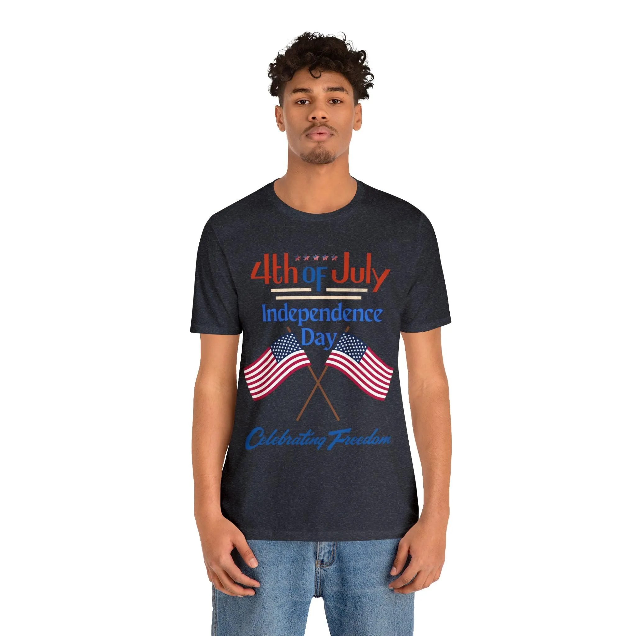 Express Your Patriotism with 4th of July Flag Shirt: Independence Day, Fireworks, Celebrating Freedom - Perfect for Women and Men