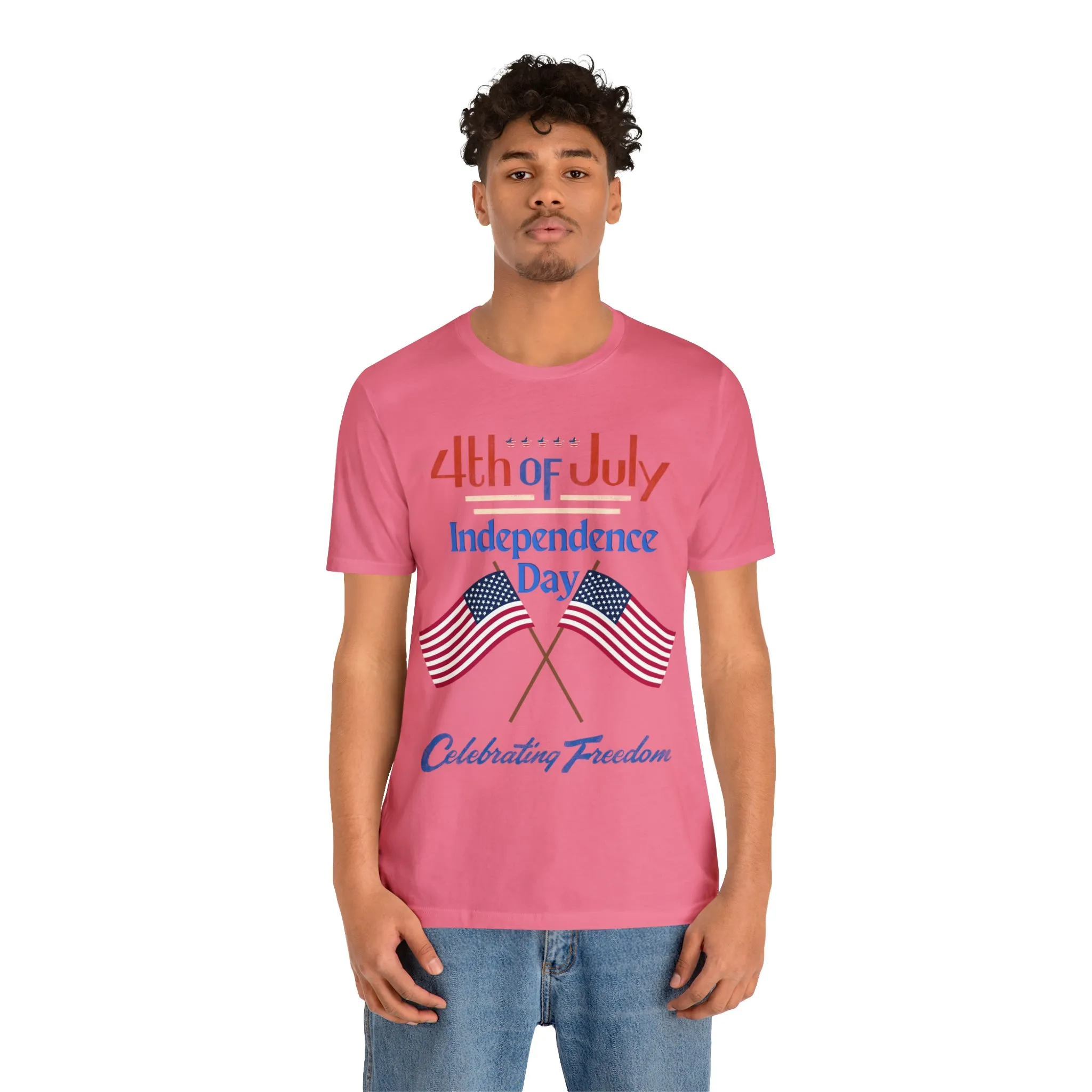 Express Your Patriotism with 4th of July Flag Shirt: Independence Day, Fireworks, Celebrating Freedom - Perfect for Women and Men