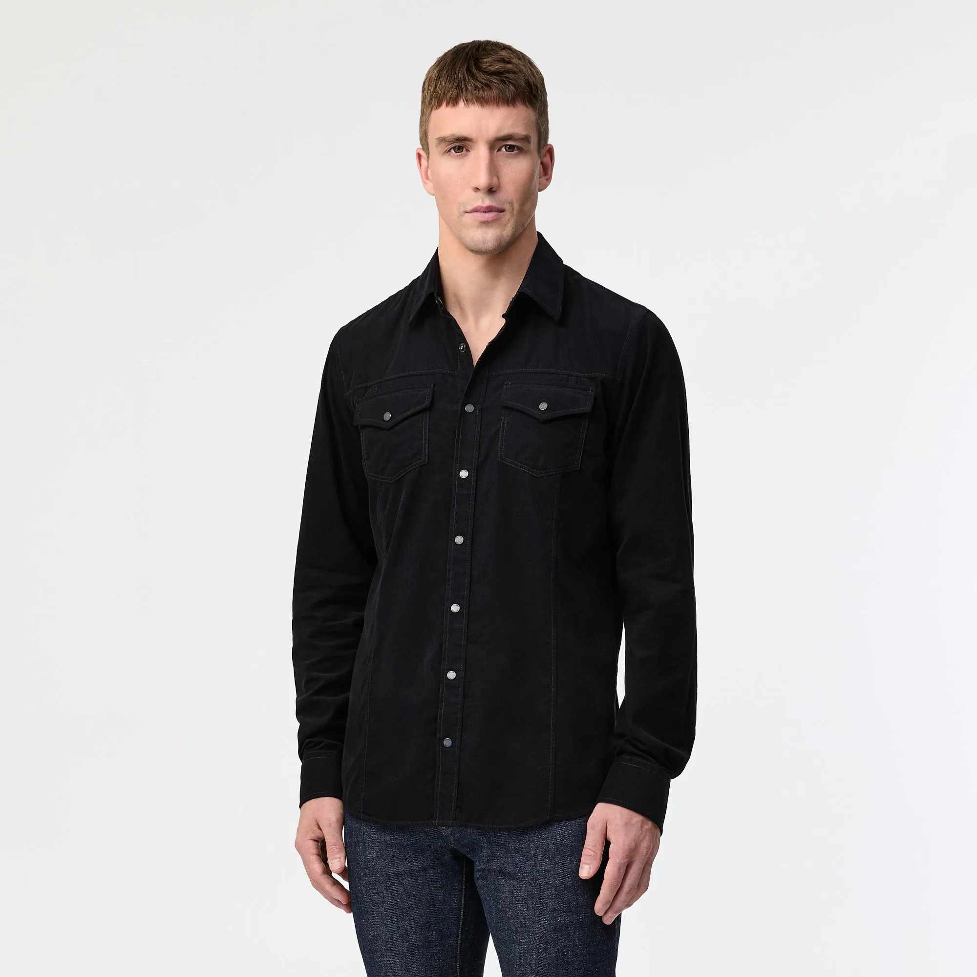 Fine Cord Shirt Black