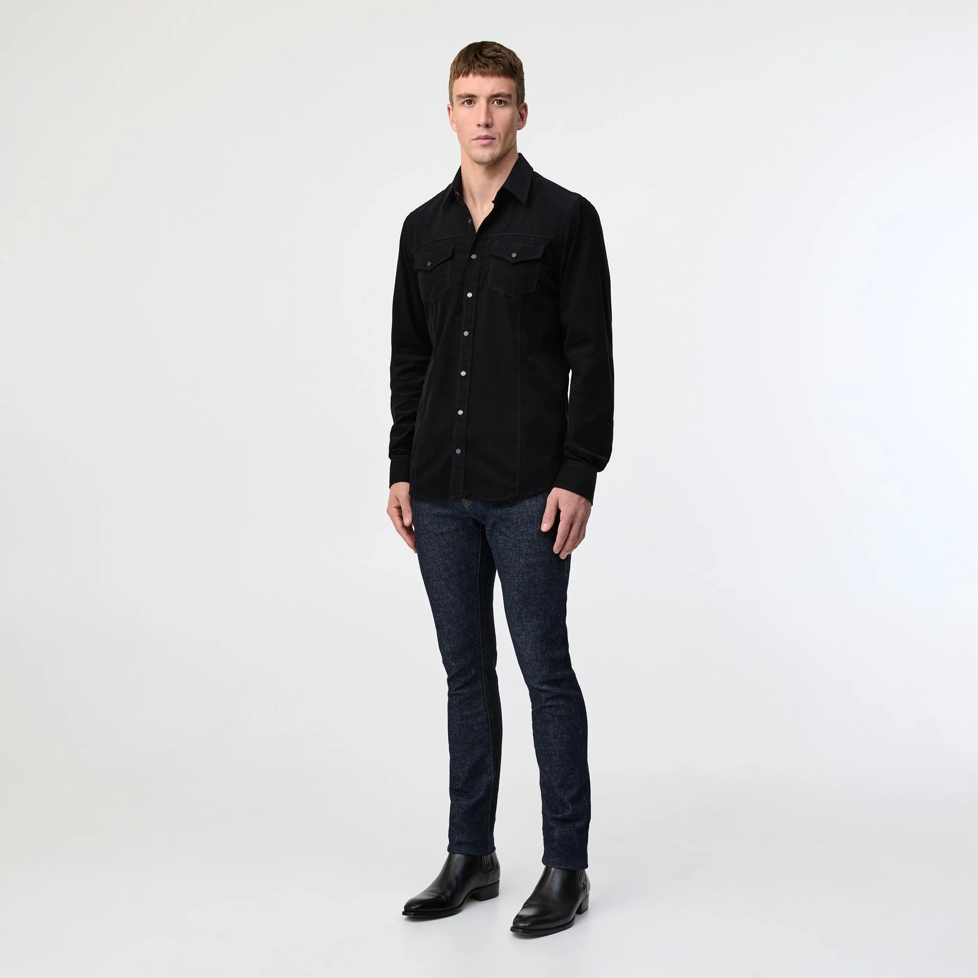Fine Cord Shirt Black