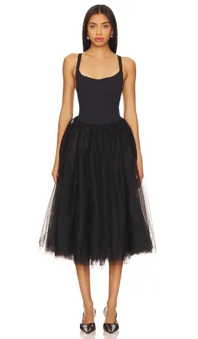 Free People x Intimately FP Let's Talk Tutu Slip Dress In Black in Black