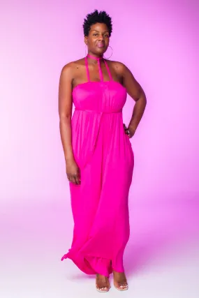 Fuchsia Wide Leg Jumpsuit