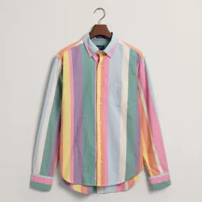GANT Regular Fit Multi Stripe Oxford Shirt Perky Pink
