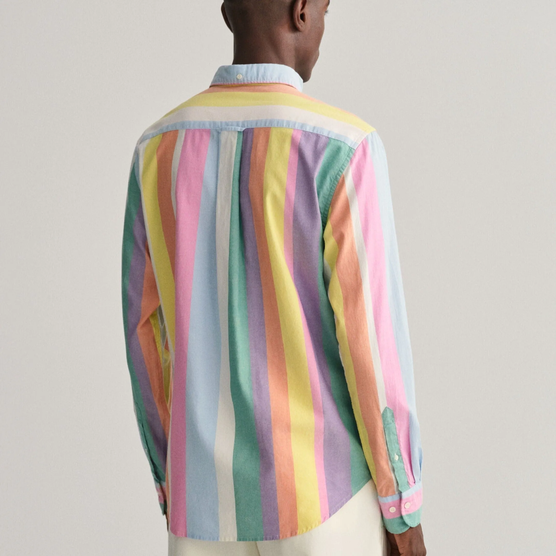 GANT Regular Fit Multi Stripe Oxford Shirt Perky Pink