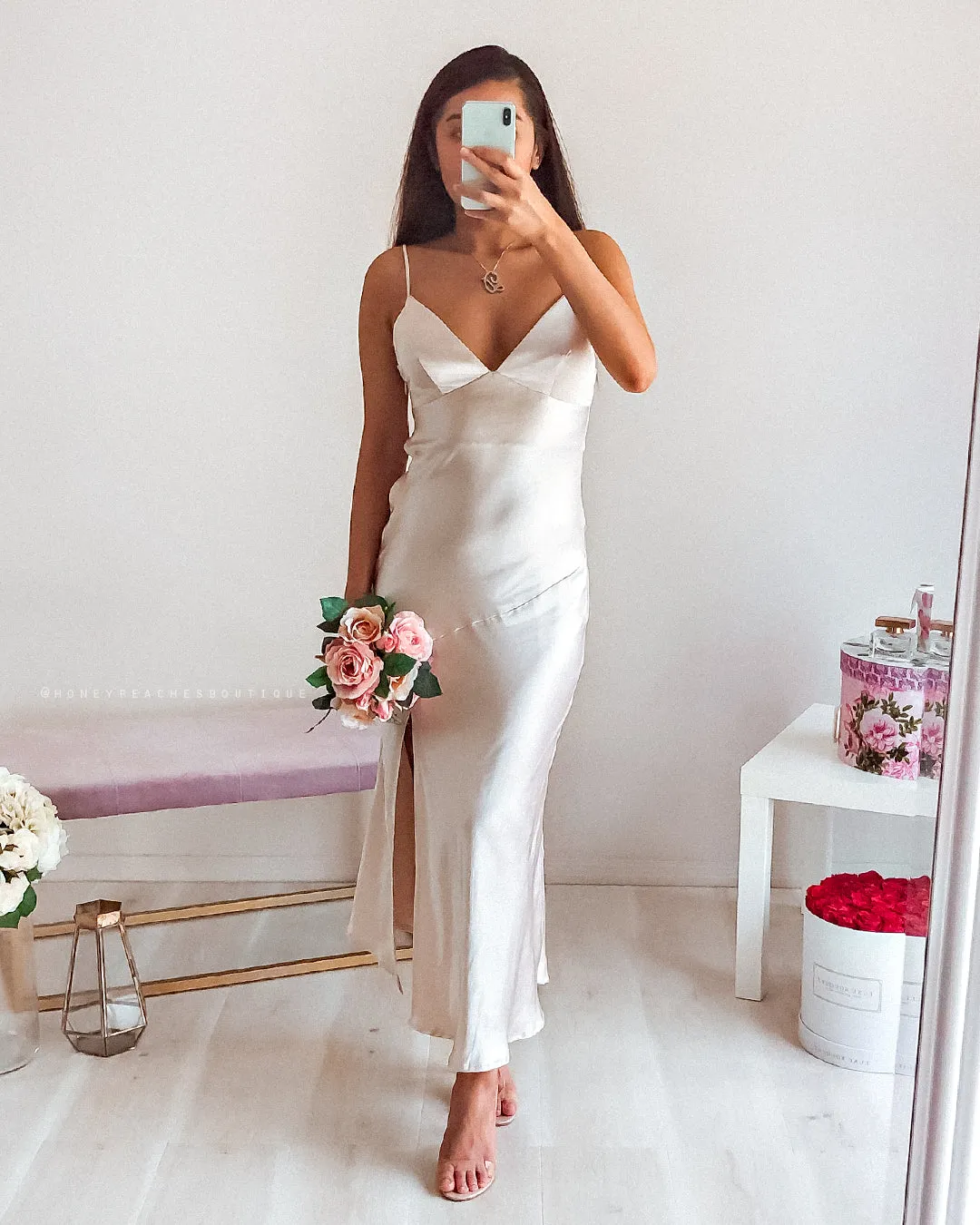 Gia Midi Dress - Champagne