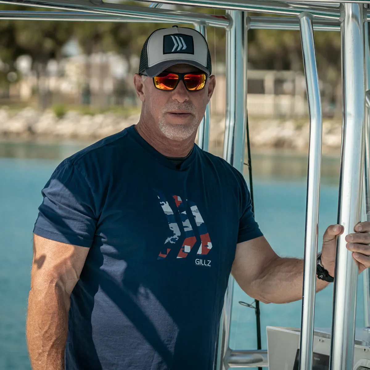 Gillz Contender Series 3 Gillz USA Tek Fill T-Shirt - Dress Blues