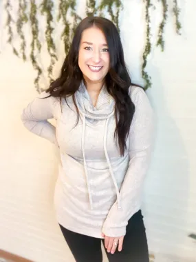 Grey Cowl Neck Top