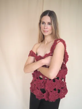 Hand-knitted Flower Vest