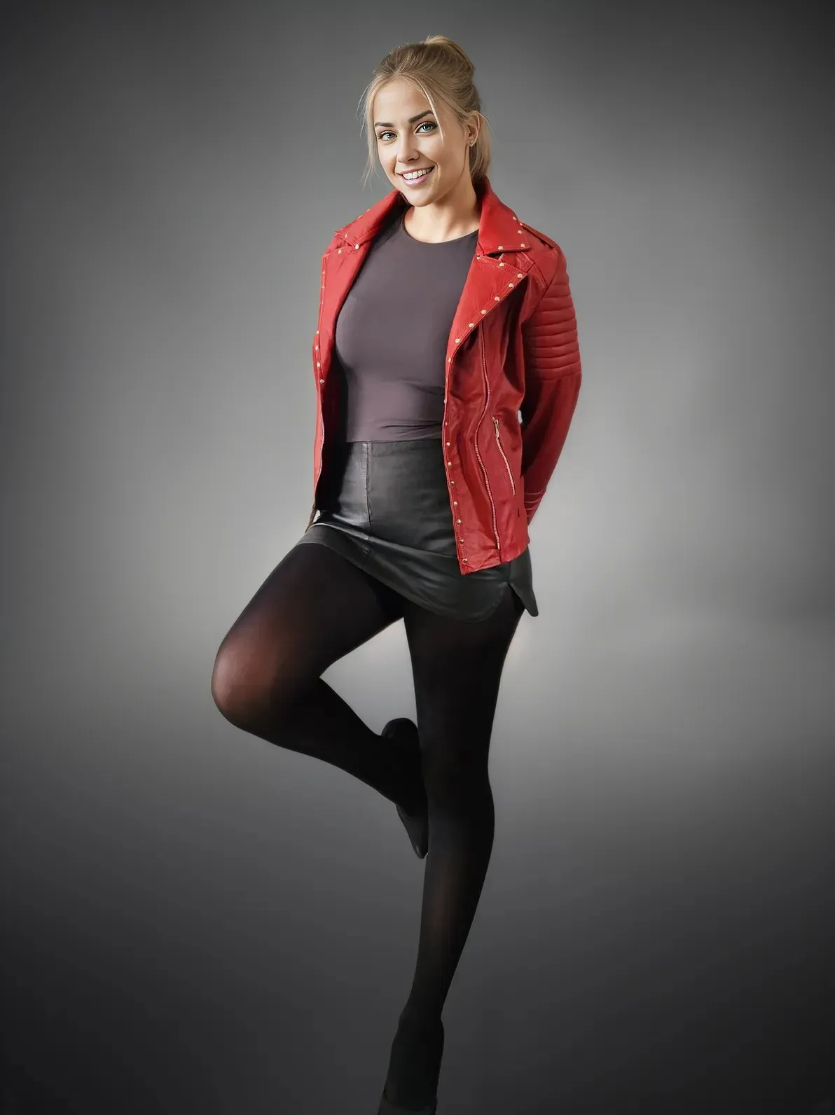 Handcrafted Women's Sheepskin Leather Biker Jacket – Premium Biker Style Red