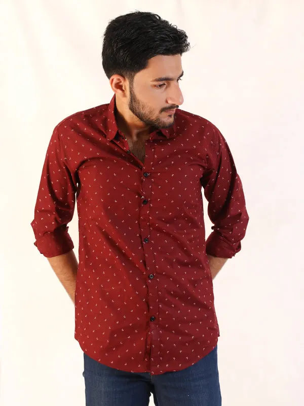 HG Men's Cotton Casual Shirt Maroon
