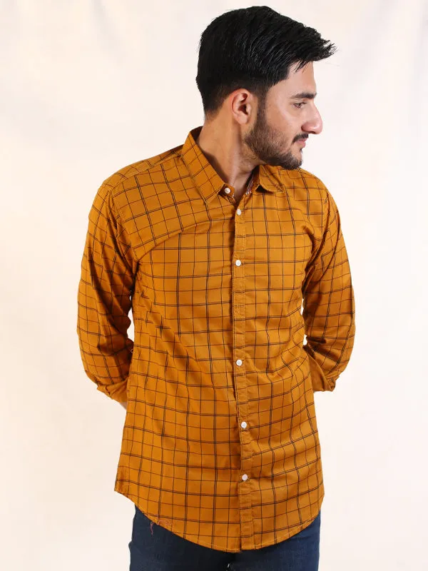 HG Men's Cotton Casual Shirt Yellow