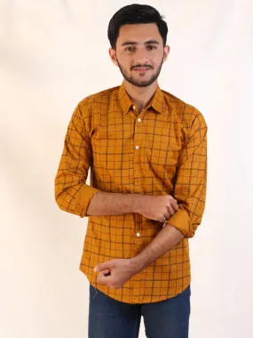 HG Men's Cotton Casual Shirt Yellow
