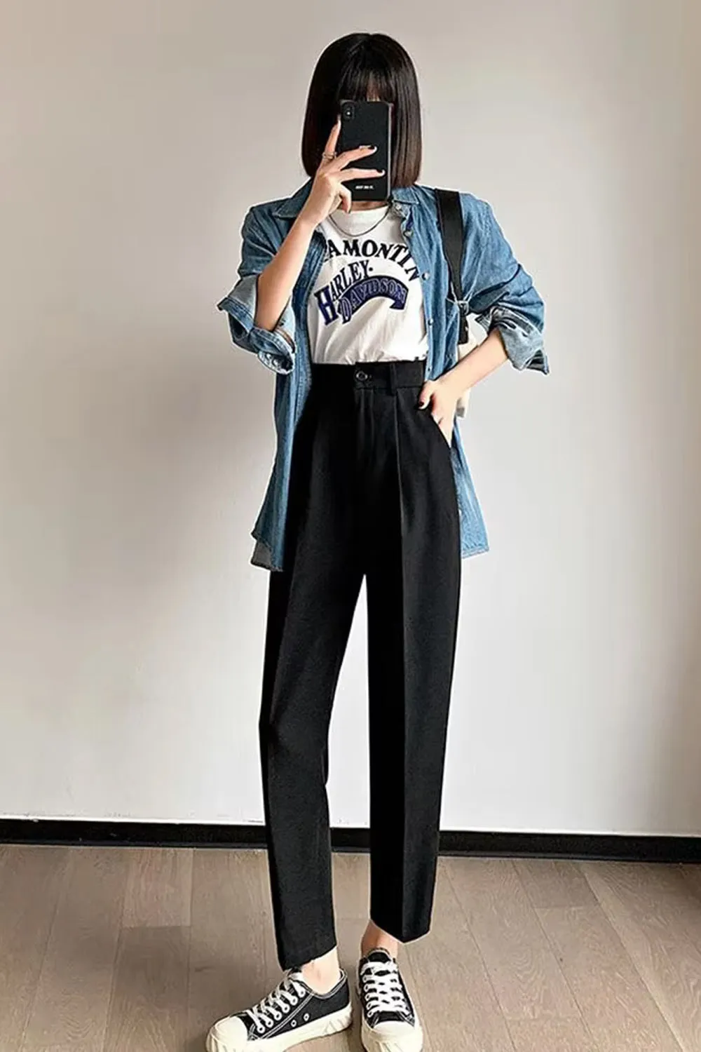 High Waist Ankle Length Office Suits Long Pants