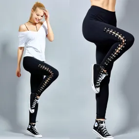 High Waist Skinny Stretch Cut Out Sports Pants
