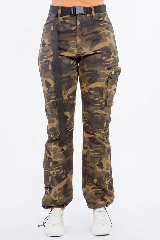 High Waist Utility Pocket Jogger Pants