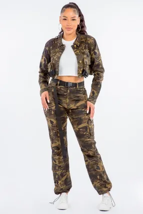High Waist Utility Pocket Jogger Pants