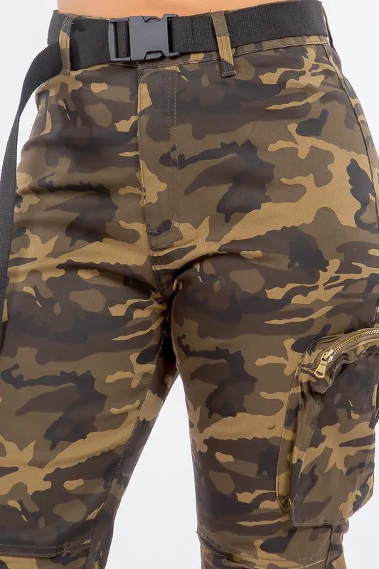High Waist Utility Pocket Jogger Pants