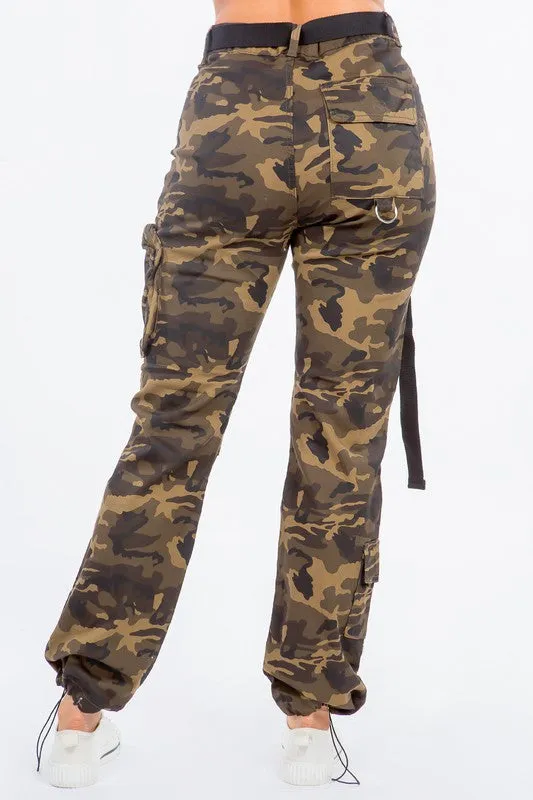 High Waist Utility Pocket Jogger Pants