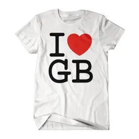 I Love GB On White T-Shirt