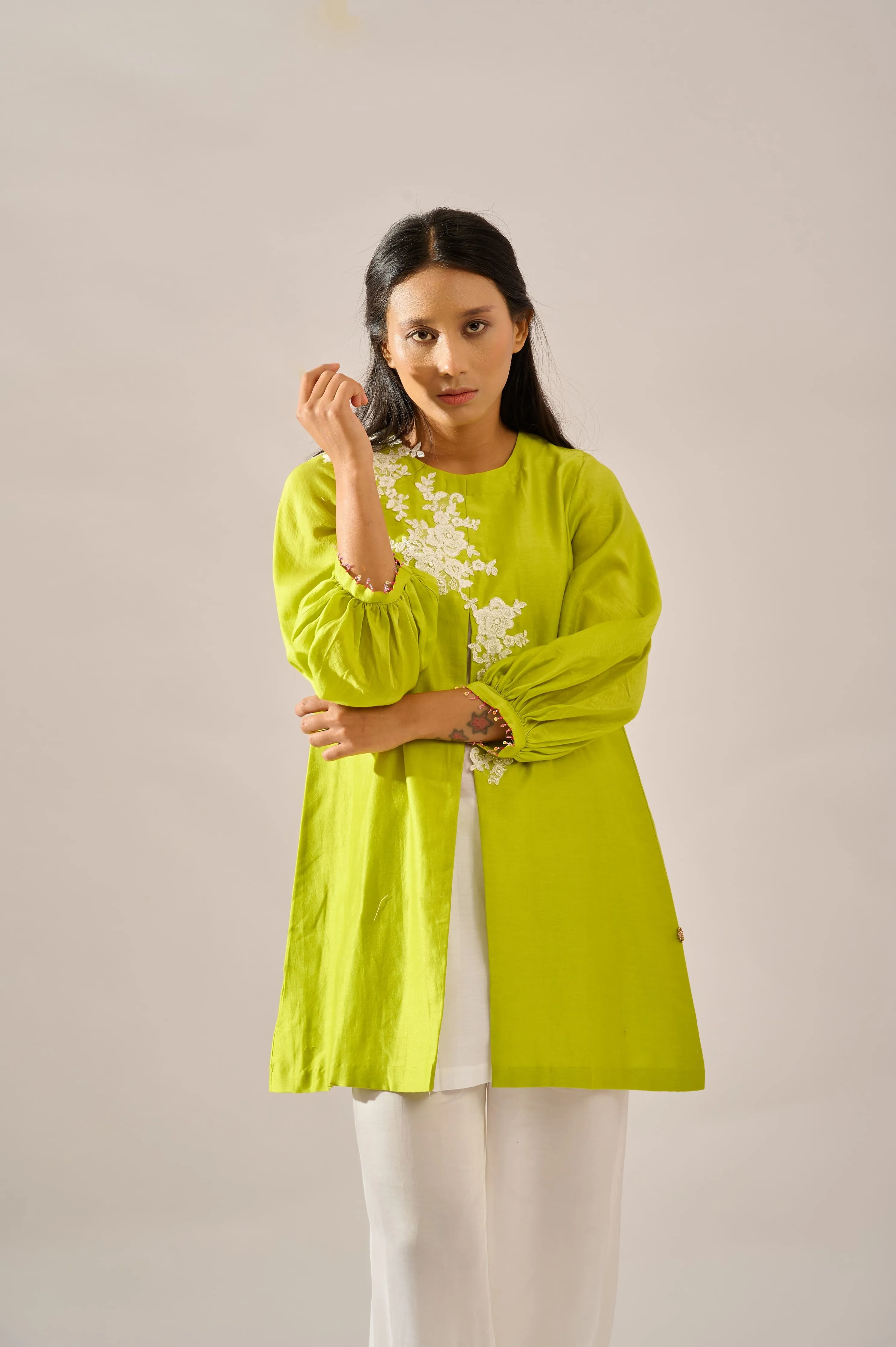 Iris Tunic in cotton silk chanderi