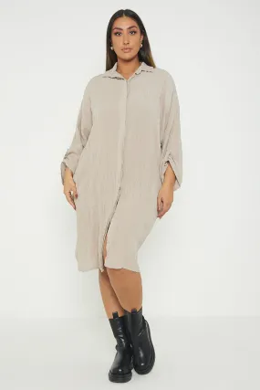 Italian Shimmer Oversized Shirt Dress