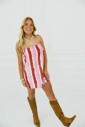 Junie Mini Dress - Red Multi