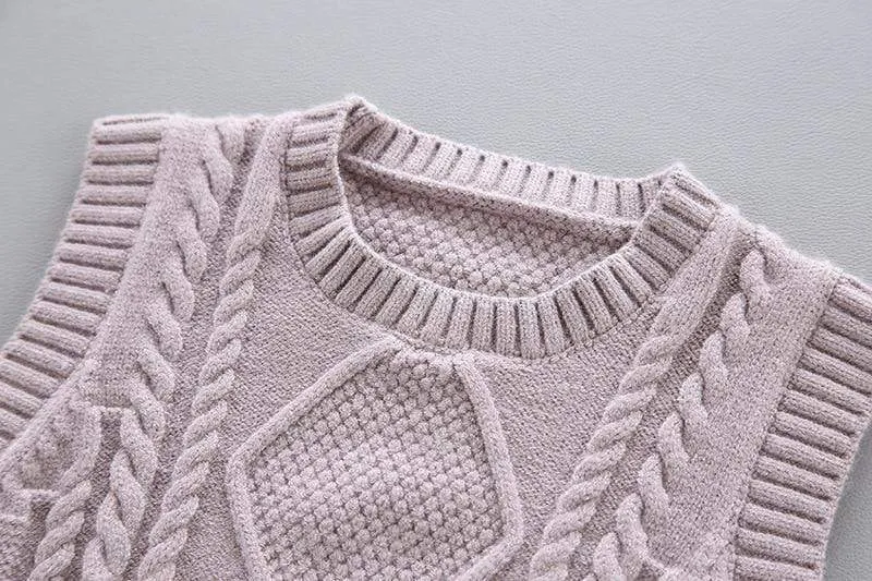 Knitted Sweater Vest Boy Outfit