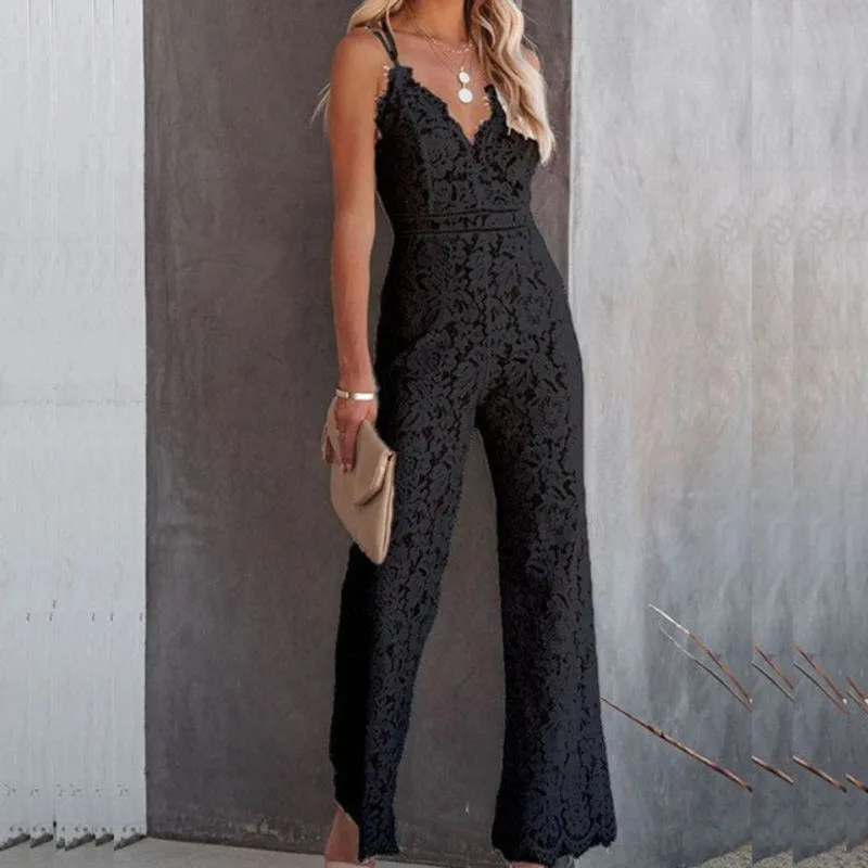 Lace Double Strap Jumpsuit