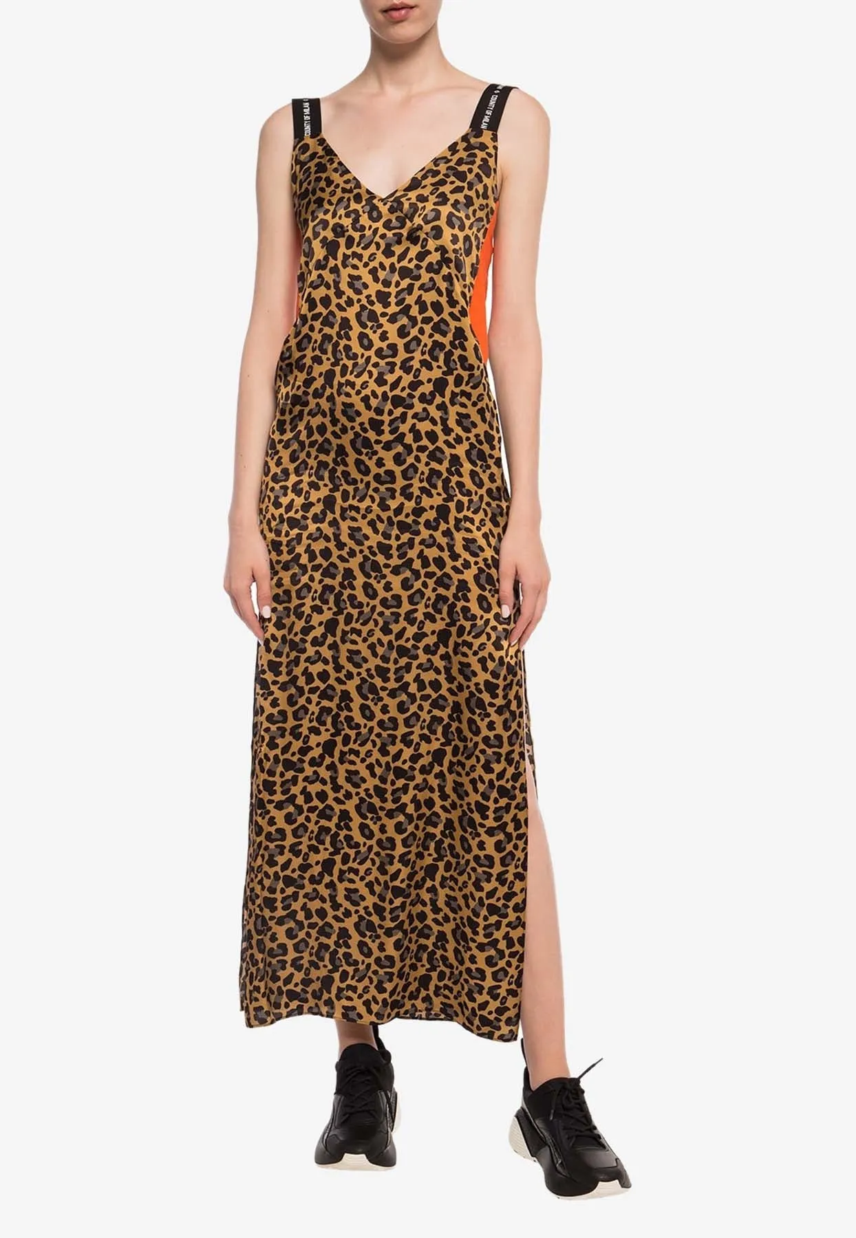 Leopard-Print Slip Midi Dress
