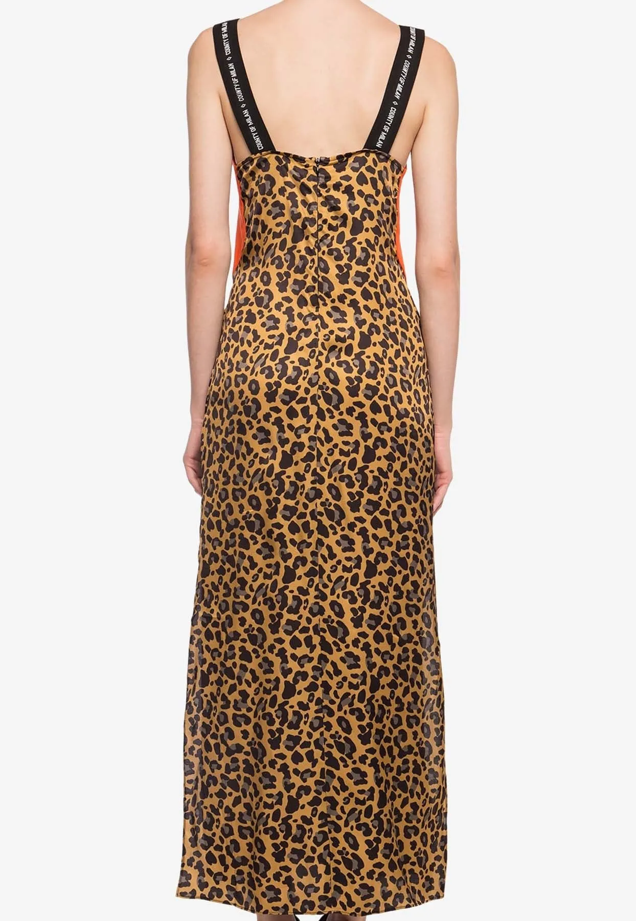 Leopard-Print Slip Midi Dress